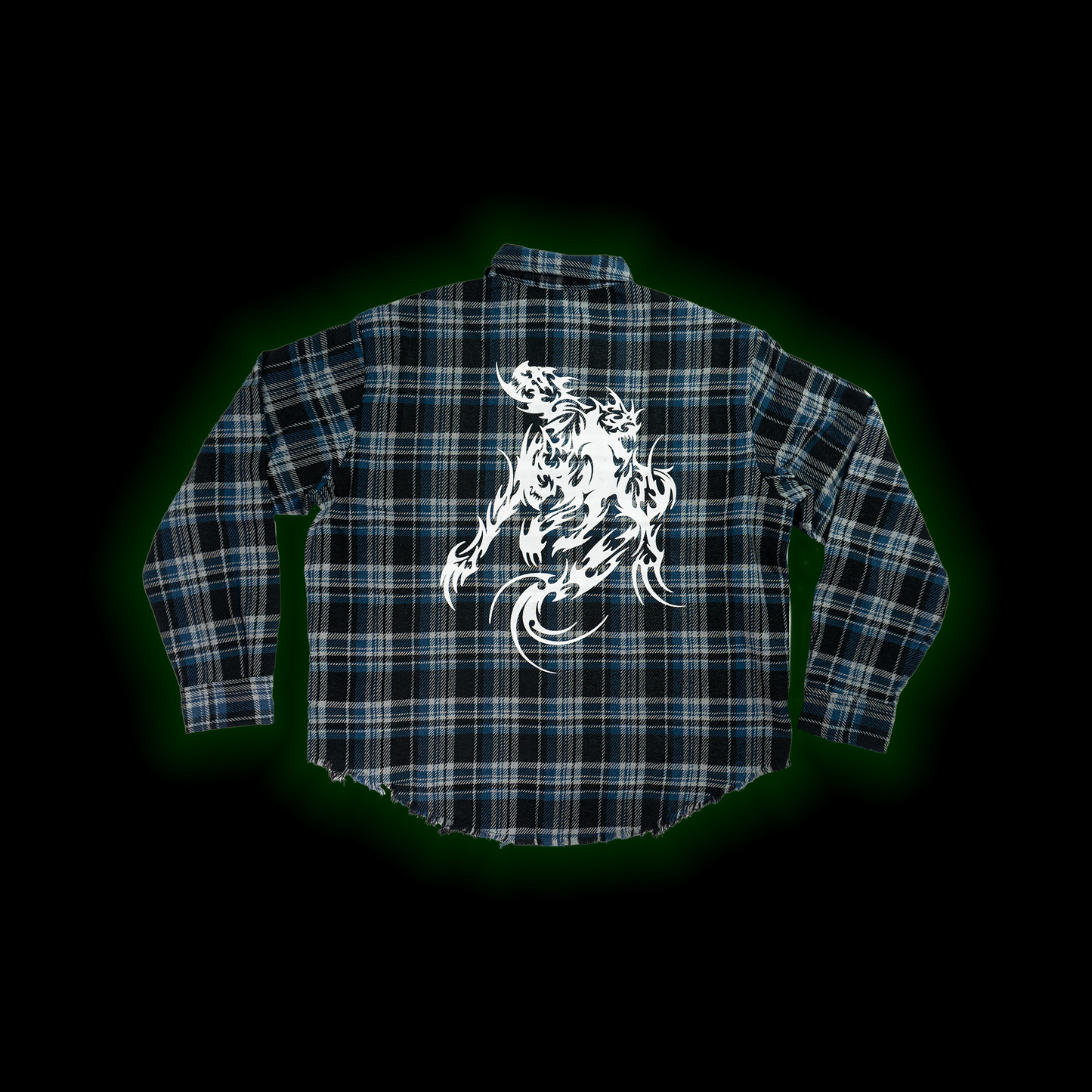 CURSE MARK BLUE PLAID SHIRT
