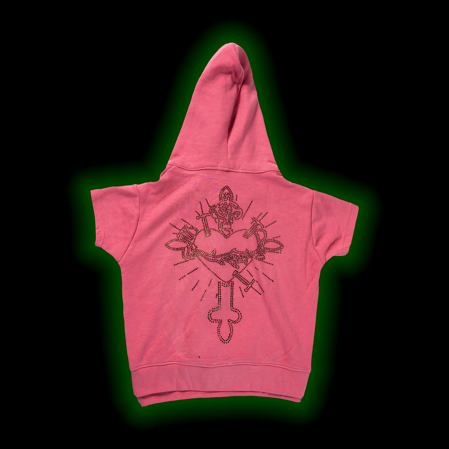 CRUX SANCTA RHINESTONE SHORT SLEEVE HOODIE