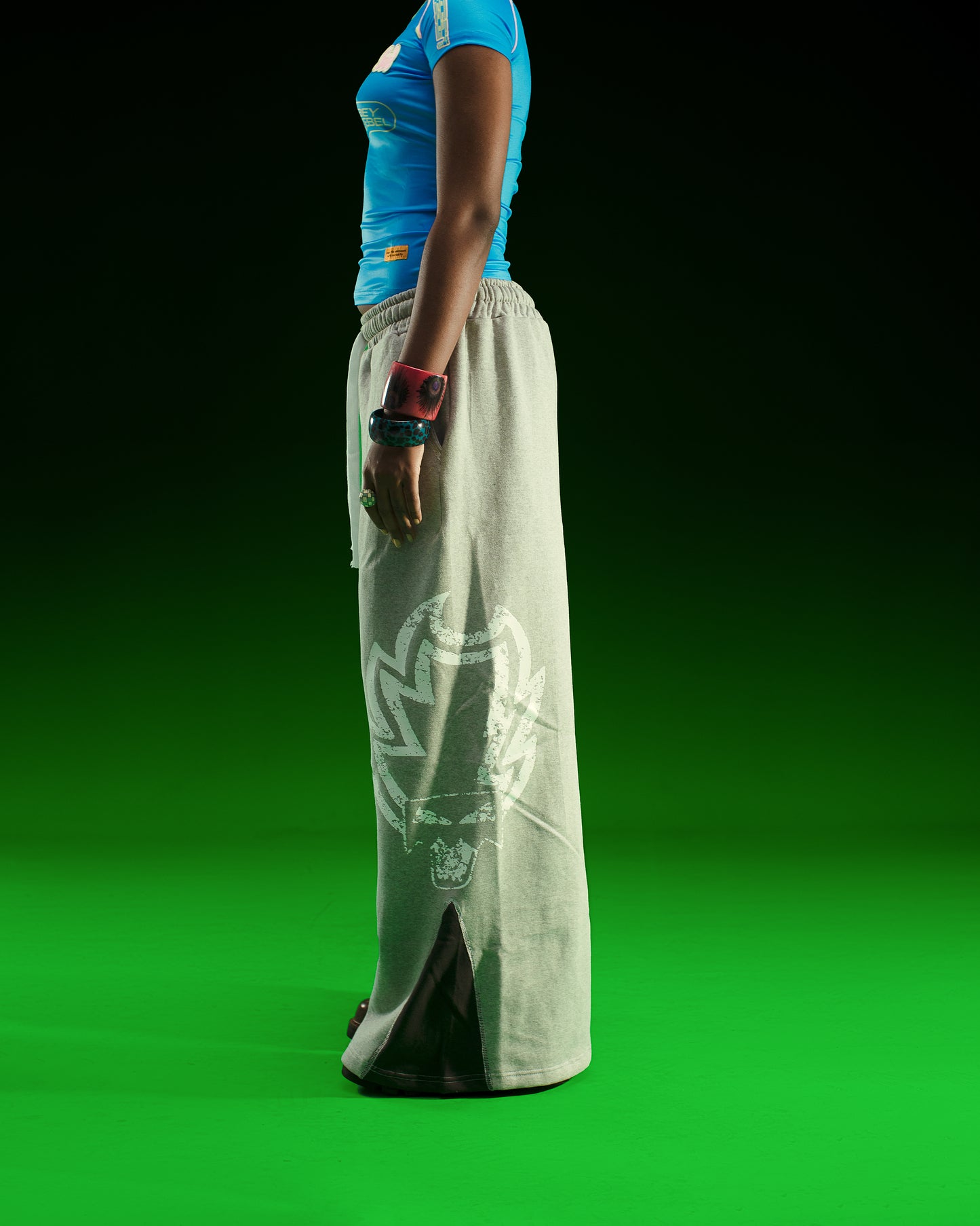 CLAPPED MOB MOB FLARED PANTS