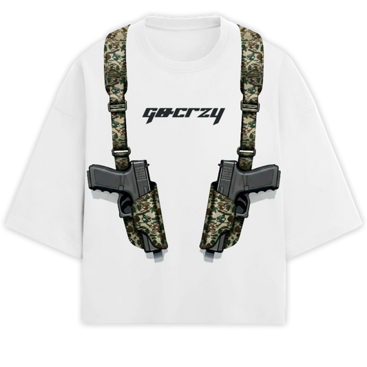 GO CRAZY DOUBLE TRIGGER CAMO TEE (WHITE)