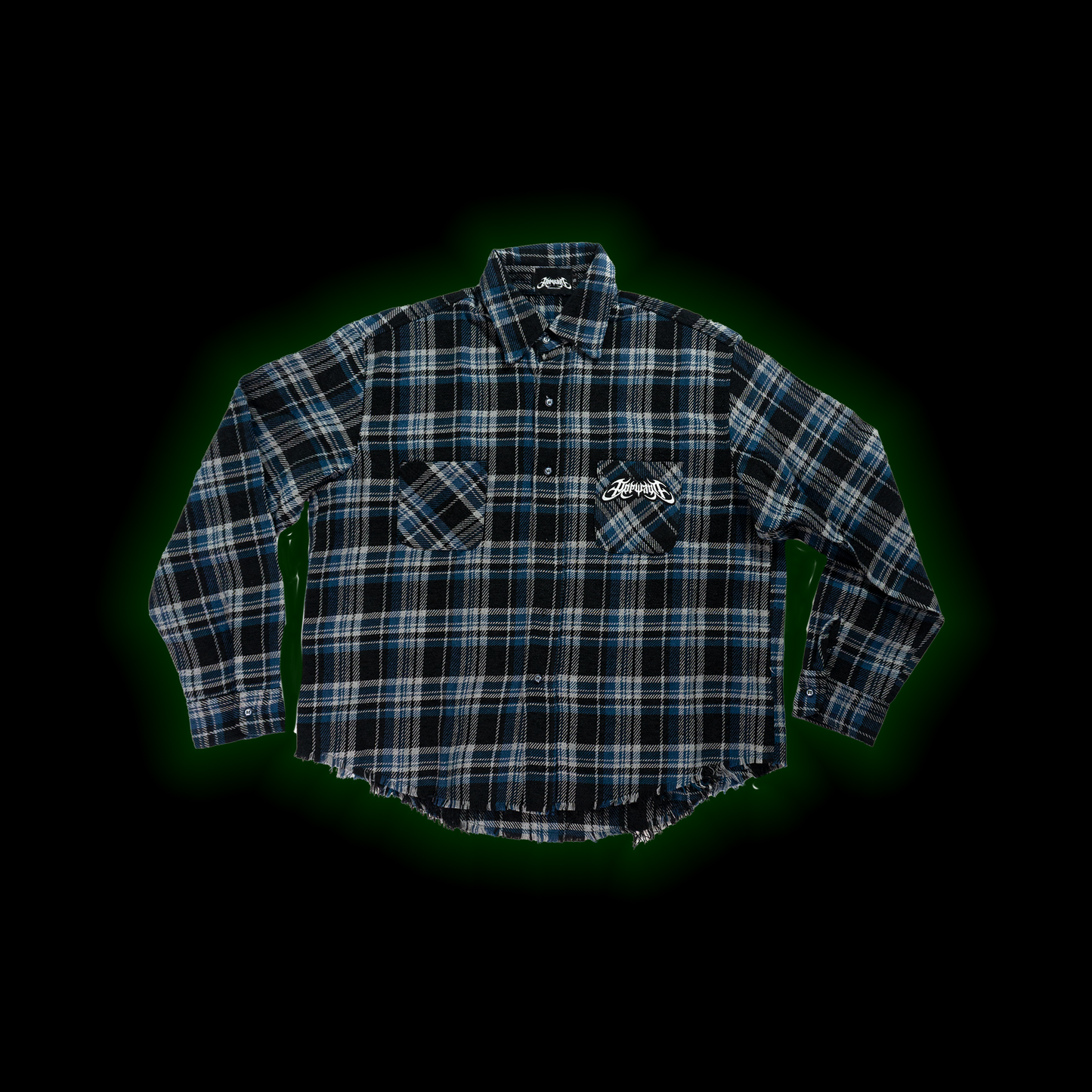 CURSE MARK BLUE PLAID SHIRT