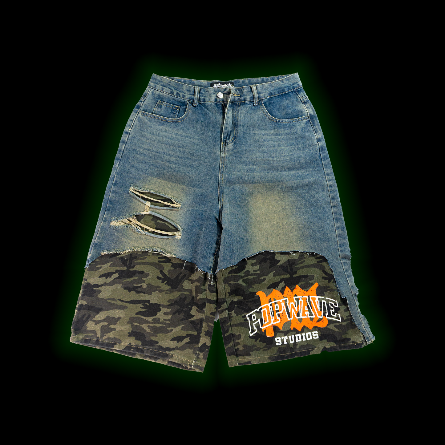 CAMO JEAN SHORTS