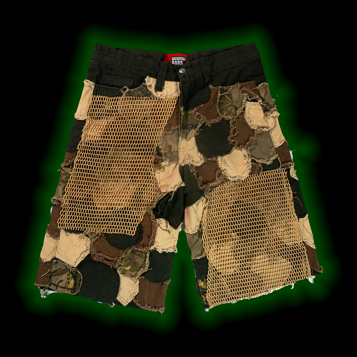 SALVATION RAGS CAMO PATCH JORTS