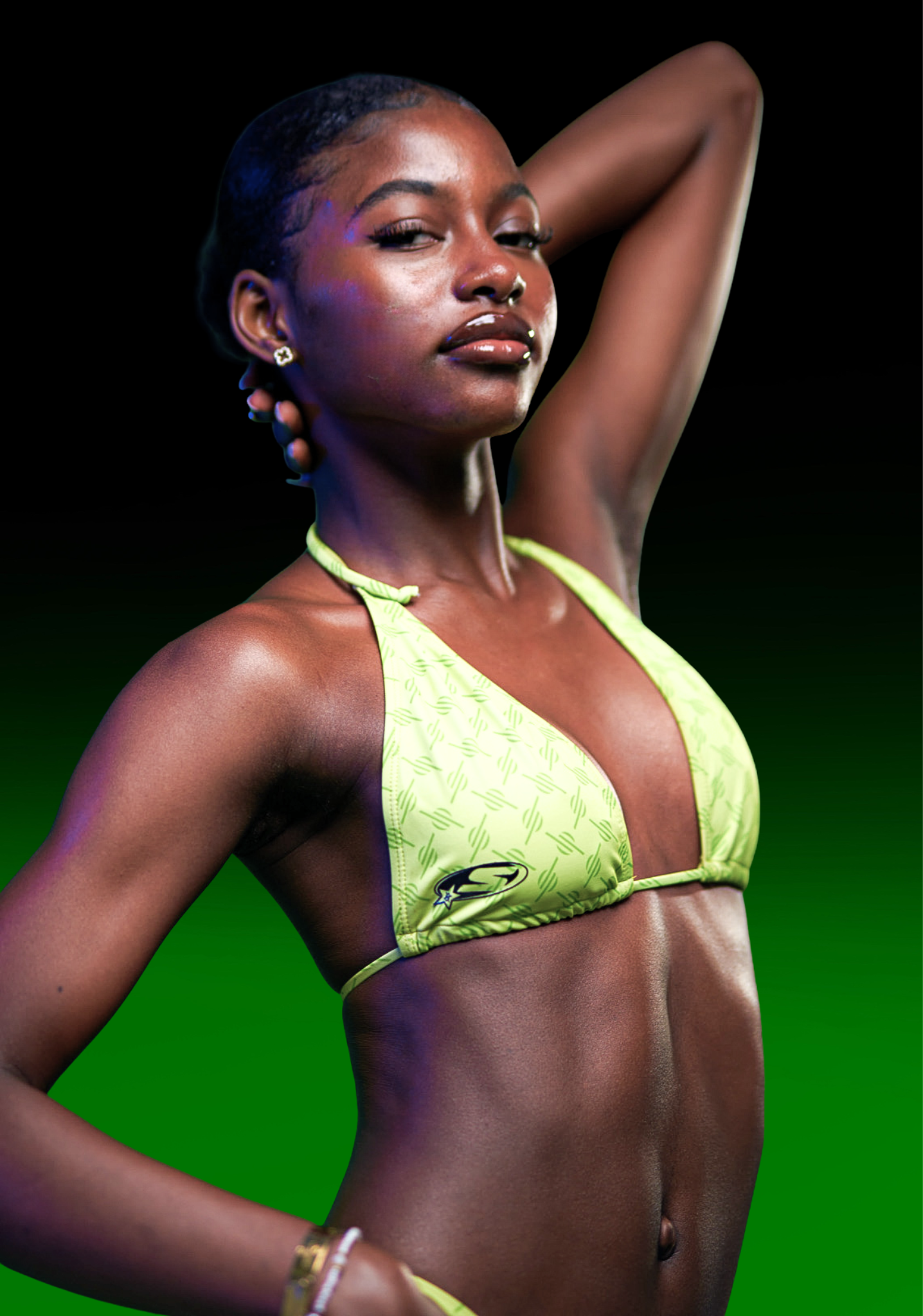 STREET SOUK X DAILY PAPER ZAZI MONOGRAM BIKINI TOP
