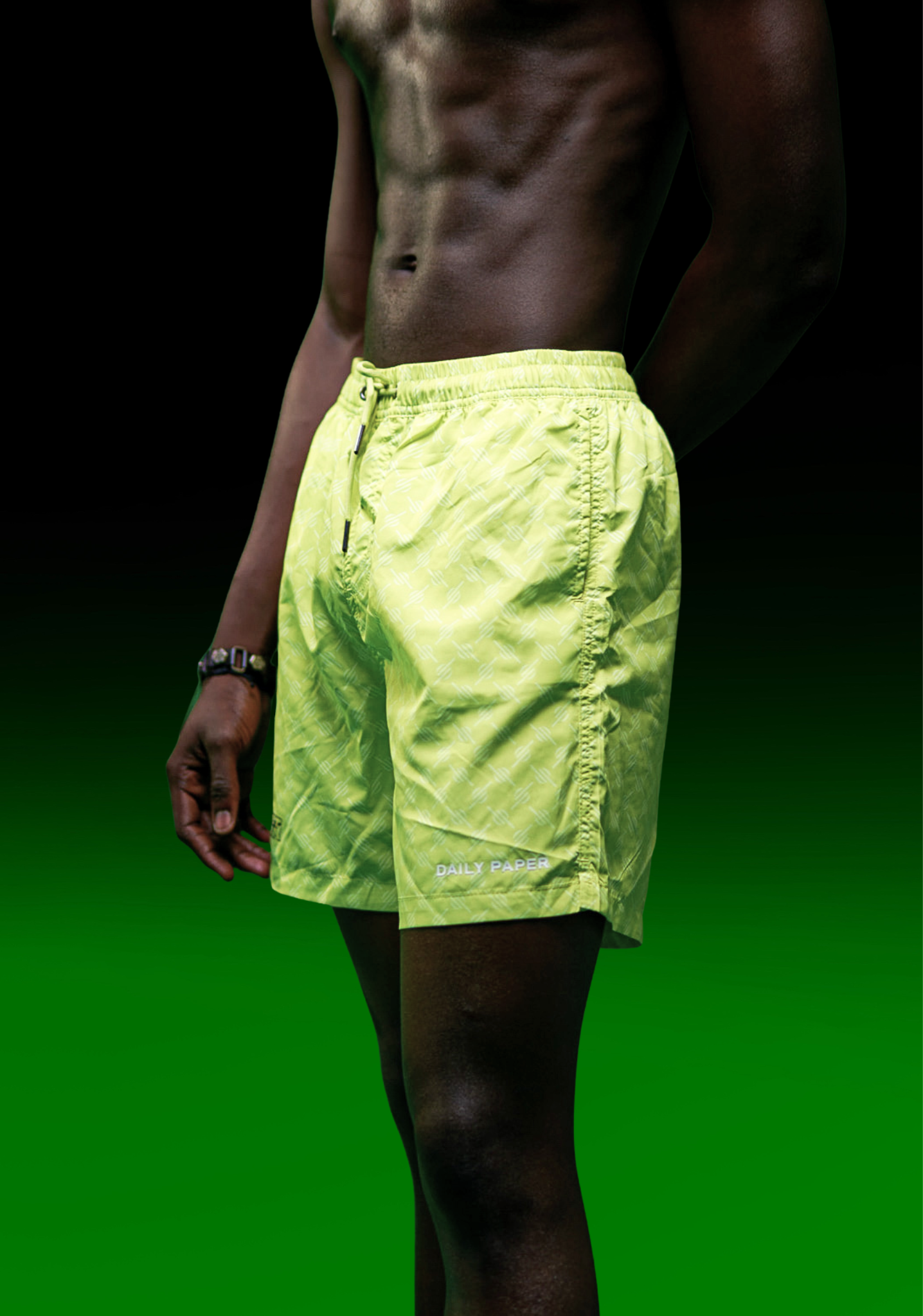 STREET SOUK X DAILY PAPER KATO MONOGRAM SWIM SHORTS